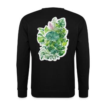 Jungle leaves - Unisex Sweatshirt - black - Back - Alina (178cm)
