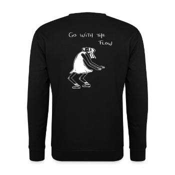 Lassen Sie sich treiben - Unisex Pullover - Schwarz - Hinten - Alina (178cm)