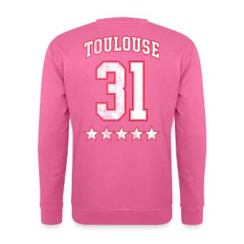Toulouse 31, 5 Vintage-Sterne. - Unisex Pullover - Pink - Hinten
