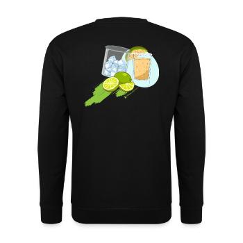 Fruit - Limonaden Design - Unisex Pullover - Schwarz - Hinten - Alina (178cm)