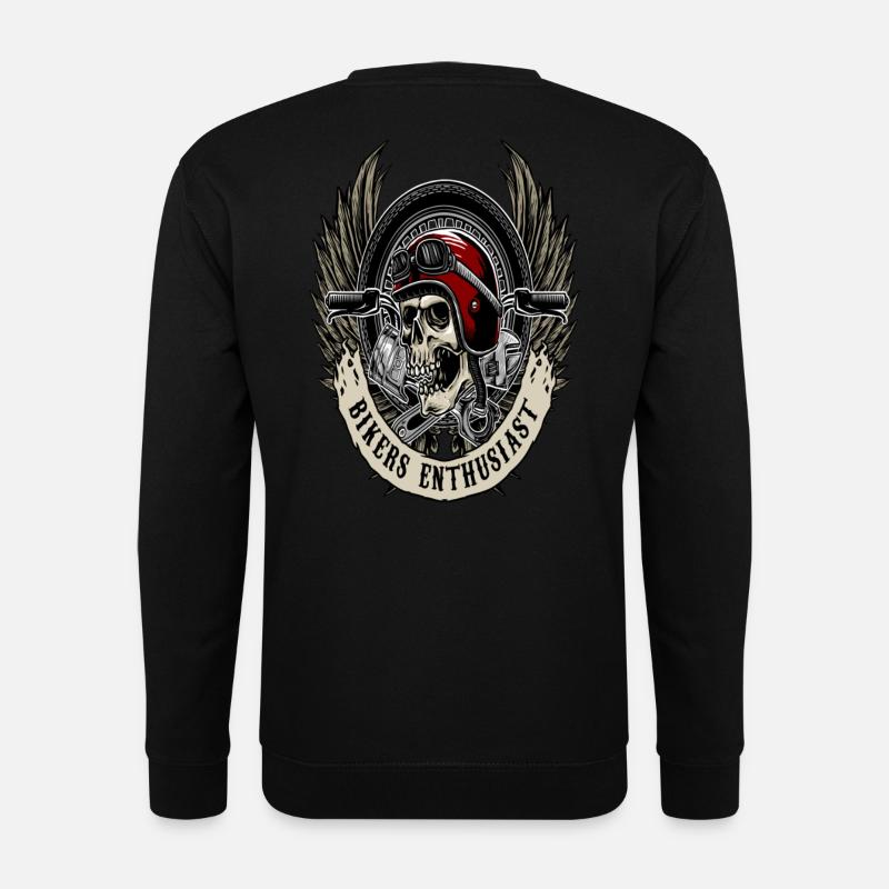 Schädel Biker shirt Skull Biker - Sweat-shirt Unisexe - noir