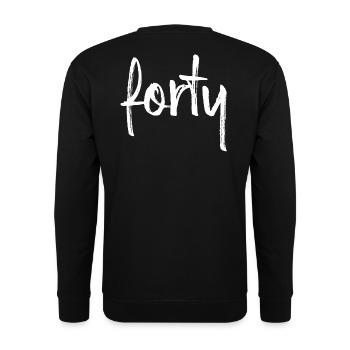 40 forty 40. Geburtstag Geschenk Zahl 40 Nummer - Unisex Pullover - Schwarz - Hinten - Alina (178cm)