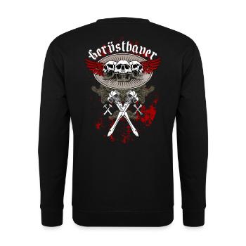 Gerüstbauer Shirt bedruckt in top Markenqualität - Unisex Pullover - Schwarz - Hinten - Michal (187cm)
