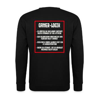 GAMER LOGIC - Unisex Sweatshirt - black - Back - Alina (178cm)