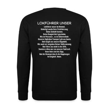 Lokführer Unser - Triebfahrzeugführer (Geschenk) - Unisex Pullover - Schwarz - Hinten - Alina (178cm)