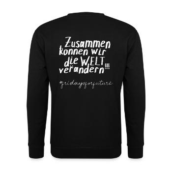 Climate law TOGETHER STRONG Climate solution - Unisex Sweatshirt - black - Back - Alina (178cm)