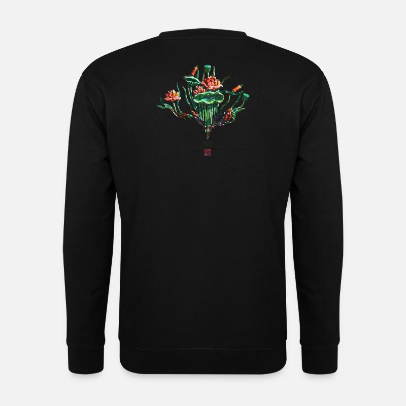 Chinesisch_Blumen in der Verbotene Stadt_Lotus1420 - Unisex Pullover - Schwarz