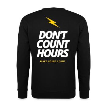 Zählen Sie nicht Stunden, sondern lassen Sie Stunden zählen LateNightGrind - Unisex Pullover - Schwarz - Hinten - Alina (178cm)