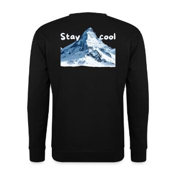 Berglandschaft Stay Cool - Unisex Pullover - Schwarz - Hinten - Alina (178cm)