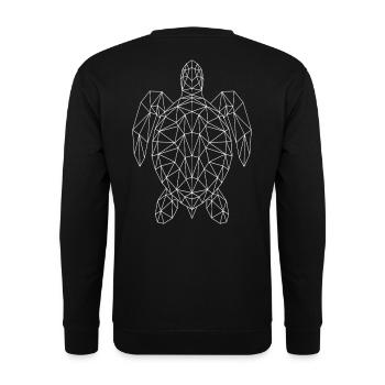 Geometric Sea Turtle White Silhouette - Unisex Sweatshirt - black - Back - Alina (178cm)