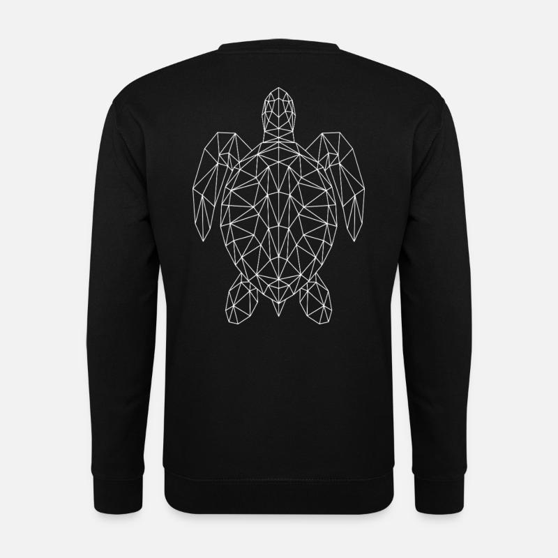 Geometric Sea Turtle White Silhouette - Unisex Sweatshirt - black