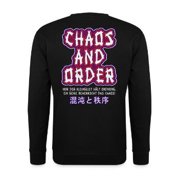 Chaos & Order / Chaos & Ordnung - Unisex Pullover - Schwarz - Hinten - Michal (187cm)