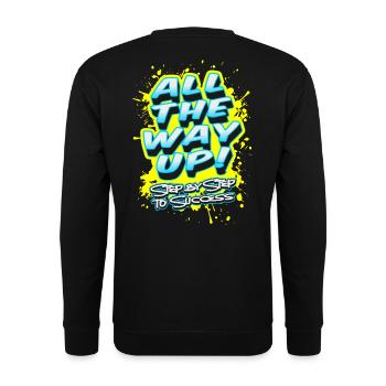 All The Way Up - Step By Step To Success - Unisex Pullover - Schwarz - Hinten - Michal (187cm)