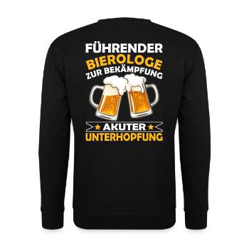 Bierologe Bier Männertag Lustiger Spruch - Unisex Pullover - Schwarz - Hinten - Michal (187cm)