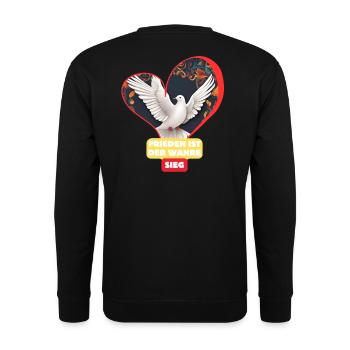 Frieden ist der wahre Sieg ! - Unisex Pullover - Schwarz - Hinten - Alina (178cm)