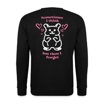 Cute funny hamster - Unisex Sweatshirt - black - Back - Alina (178cm)