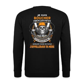 Tee Shirt Boucher - Sweat-shirt Unisexe - noir - Dos - Alina (178cm)