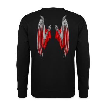Demon Wings in RED - Unisex Sweatshirt - black - Back - Alina (178cm)