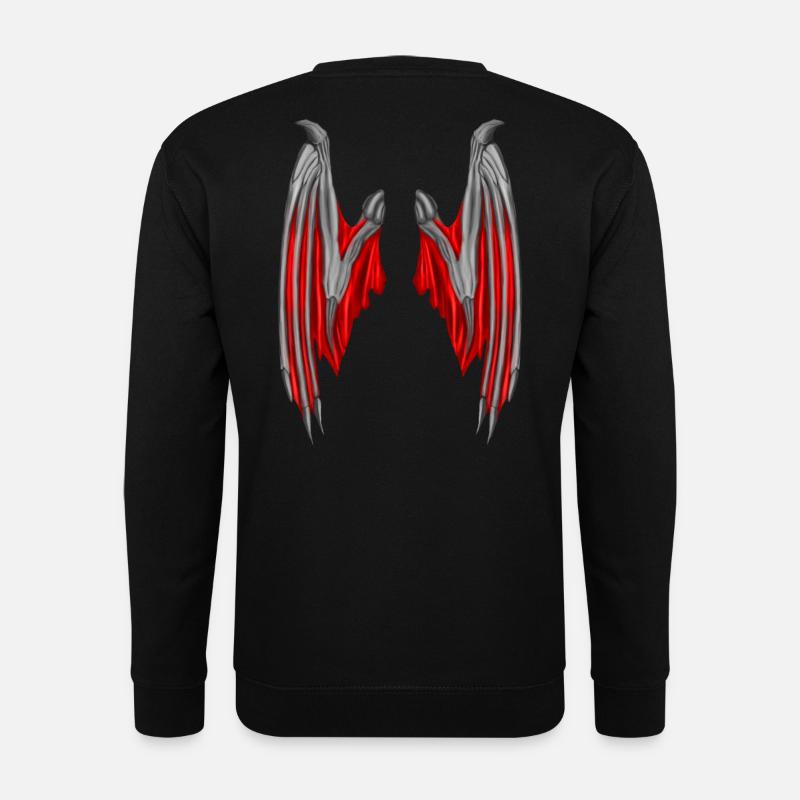 Dämonenflügel in ROT - Unisex Pullover - Schwarz