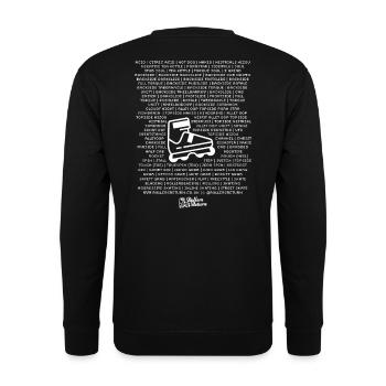 Büste Ein Umzug - Unisex Pullover - Schwarz - Hinten - Alina (178cm)