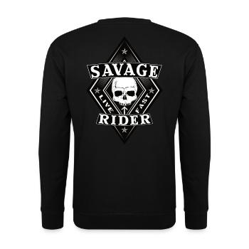 Savage Rider - Unisex Pullover - Schwarz - Hinten - Michal (187cm)