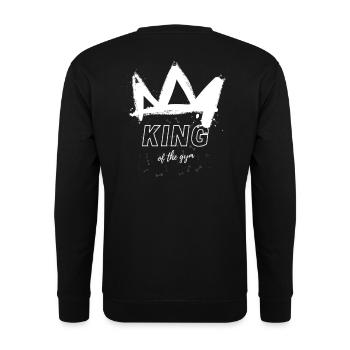 KING of the gym white - Unisex Pullover - Schwarz - Hinten - Alina (178cm)