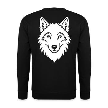 Wolf Kopf Elegant Wildnis Natur Kunst - Unisex Pullover - Schwarz - Hinten - Michal (187cm)