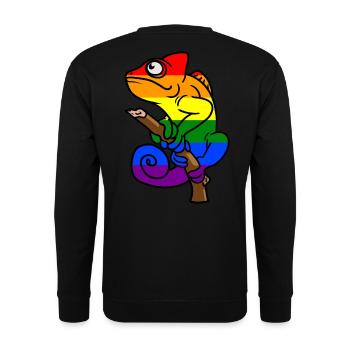 Chamäleon LBGT Gay Pride Bunt Sommer - Unisex Pullover - Schwarz - Hinten - Alina (178cm)