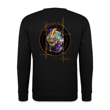 Gehörnte Götter - Unisex Pullover - Schwarz - Hinten - Alina (178cm)