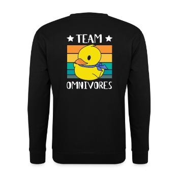 Équipe Omnivores - Canards jaunes - Sweat-shirt Unisexe - noir - Dos - Alina (178cm)
