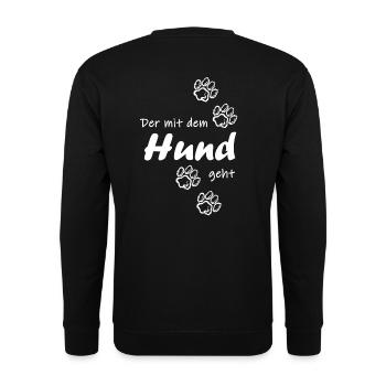 Der mit dem Hund geht - Unisex Pullover - Schwarz - Hinten - Michal (187cm)