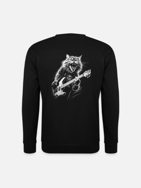 Cat Rock Gitarrist - Unisex Pullover - Schwarz