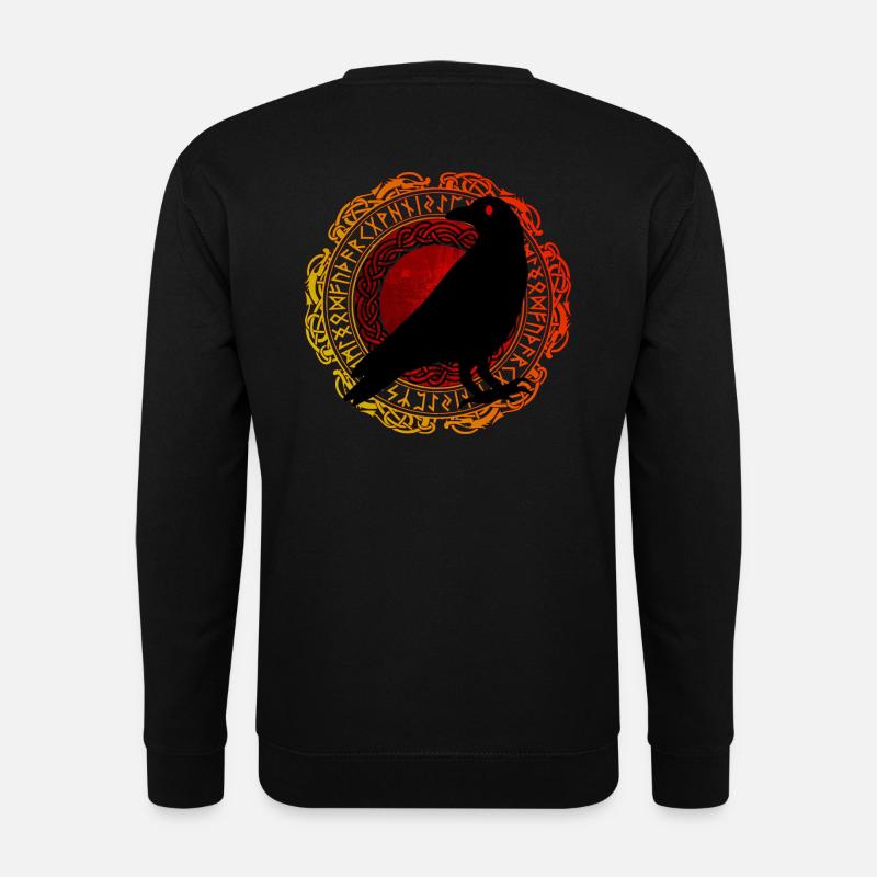 Rabe Edda Wikinger Runen - Unisex Pullover - Schwarz