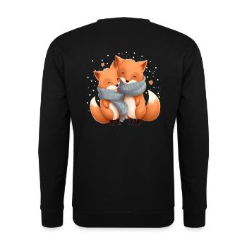 Füchse - Unisex Pullover - Schwarz - Hinten - Alina (178cm)