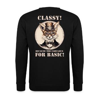 Steampunk Fox - Unisex Sweatshirt - black - Back - Alina (178cm)