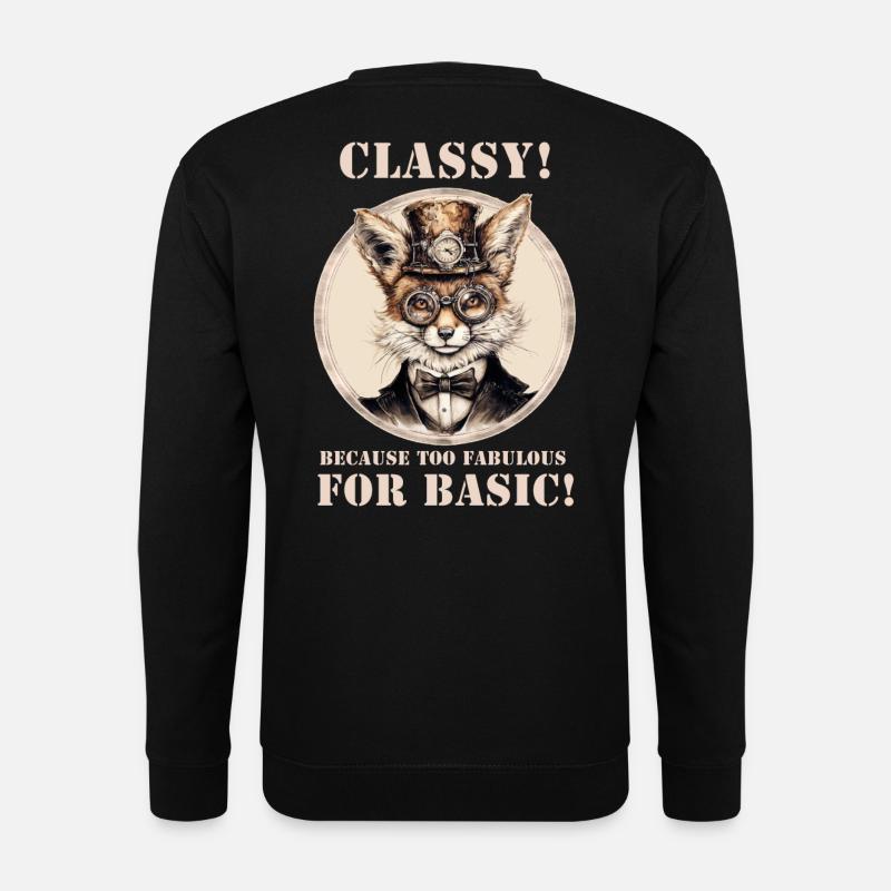 Steampunk Fuchs - Unisex Pullover - Schwarz