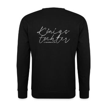 Königstochter weiß by csDesign - Unisex Pullover - Schwarz - Hinten - Alina (178cm)