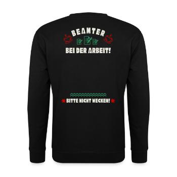 Schlafender Beamter - Unisex Pullover - Schwarz - Hinten - Michal (187cm)