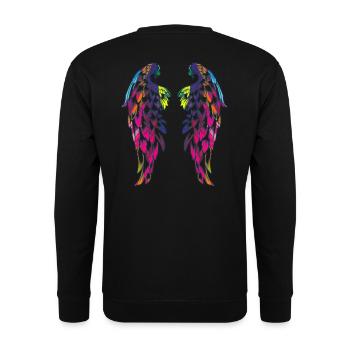 coloured wings - Unisex Sweatshirt - black - Back - Alina (178cm)