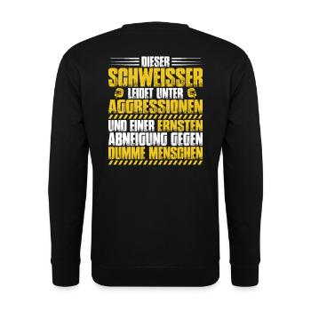 Welder welding welding shop gift - Unisex Sweatshirt - black - Back - Alina (178cm)