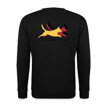 Malinois_german_color - Unisex Pullover - Schwarz - Hinten - Michal (187cm)