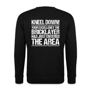 Maurer Bricklayer Mason - Unisex Pullover - Schwarz - Hinten - Alina (178cm)