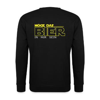 Möge das Bier in mir sein Männertag Sauftour - Unisex Pullover - Schwarz - Hinten - Alina (178cm)