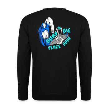 surfer fans unique designs - Unisex Sweatshirt - black - Back - Alina (178cm)
