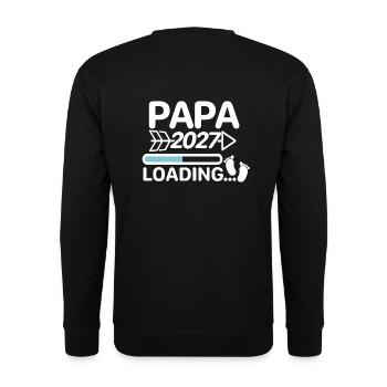 Ich werde Papa 2027 Babyfüße - Unisex Pullover - Schwarz - Hinten - Alina (178cm)
