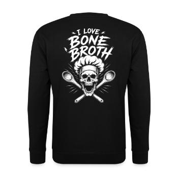 I Love Bone Broth Skull - Unisex Sweatshirt - black - Back - Michal (187cm)