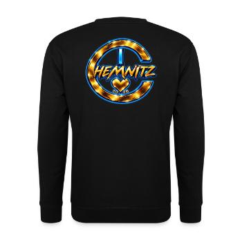 Chemnitz-Heart - Unisex Pullover - Schwarz - Hinten - Michal (187cm)