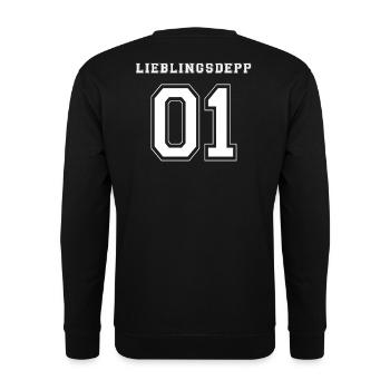 LIEBLINGSDEPP 01 - WHITE EDITION - Unisex Pullover - Schwarz - Hinten - Alina (178cm)