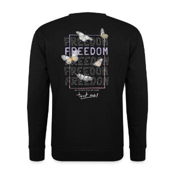 FREEDOM - Unisex Pullover - Schwarz - Hinten - Michal (187cm)