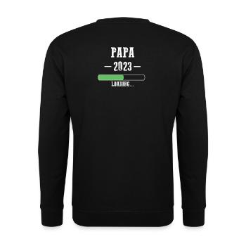 Papa 2023 Loading.... - Unisex Pullover - Schwarz - Hinten - Alina (178cm)